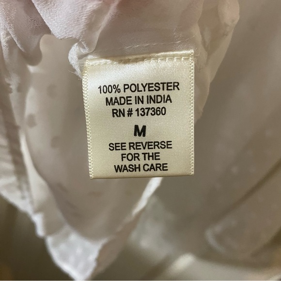 Truly 4 You White Sheer Lace Swiss Dot Sleeve Blouse Bell Sleeve Lace Medium - Picture 6 of 6